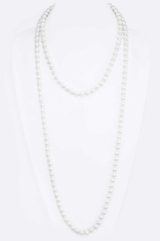8MM Hand Knotted 60 Pearl Necklace